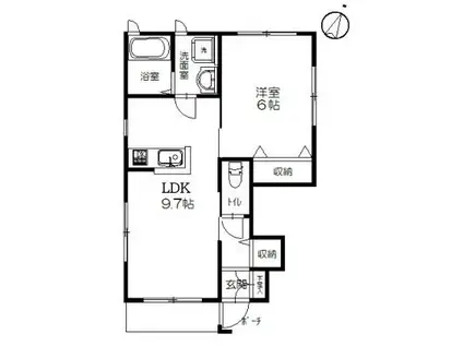 ウィスマアヤ(1LDK/1階)の間取り写真