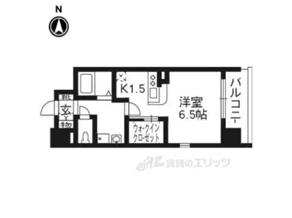 アスヴェル京都烏丸五条(1K/2階)の間取り写真
