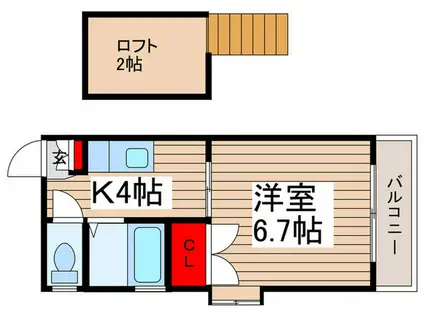 エミナンス10(1K/2階)の間取り写真