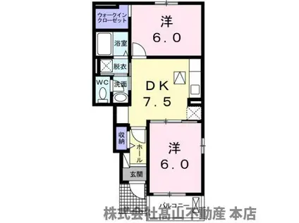 リバーサイド田久 II(2DK/1階)の間取り写真