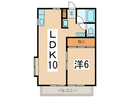 オーキッドベル(1LDK/2階)の間取り写真