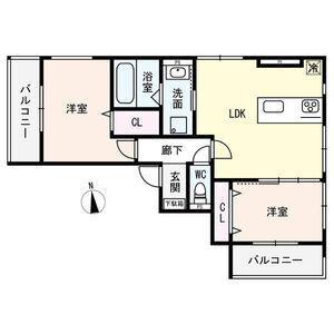 アイメゾン誓願寺(2LDK/2階)の間取り写真