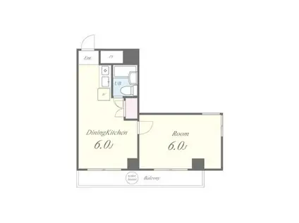 セジュール田町(1DK/5階)の間取り写真