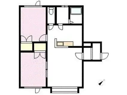 ヴィラージュ(2LDK/2階)の間取り写真