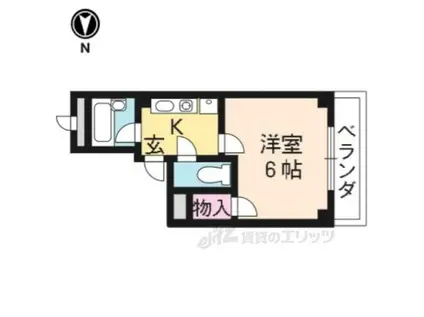 コモド・エスペシオ勝山(1K/4階)の間取り写真