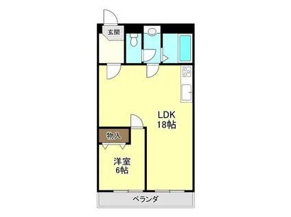 NK植田(1LDK/4階)の間取り写真