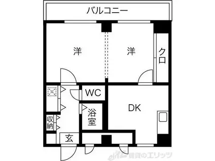 ハイムタケダT8(1DK/5階)の間取り写真