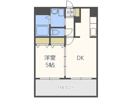 パークフラッツ博多吉塚(1LDK/6階)の間取り写真