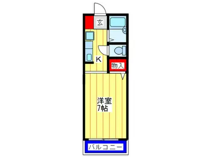 コーポ西井(1K/1階)の間取り写真