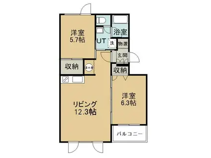 ZEPHYR N9(2LDK/4階)の間取り写真