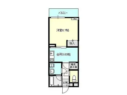 元町スクエア(1K/3階)の間取り写真