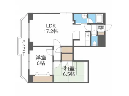 メニーズコート西線(2LDK/11階)の間取り写真