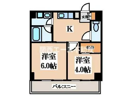 エクセレント忍ヶ丘(2K/2階)の間取り写真