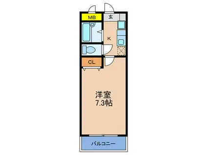 グランアヴェニール(1K/2階)の間取り写真