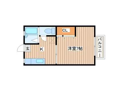 ガーラアネックス(1K/2階)の間取り写真