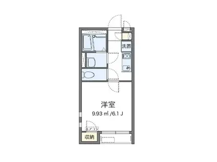 メトロノーム坂下(1K/2階)の間取り写真