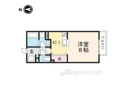 ハイツエイトⅡ(ワンルーム/1階)の間取り写真