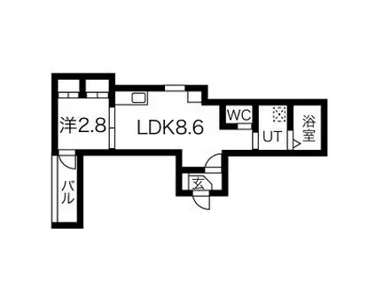 LOTUS(1LDK/1階)の間取り写真