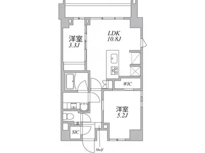 ASYL COURT 麻布十番 アジールコート麻布十番(2LDK/6階)の間取り写真