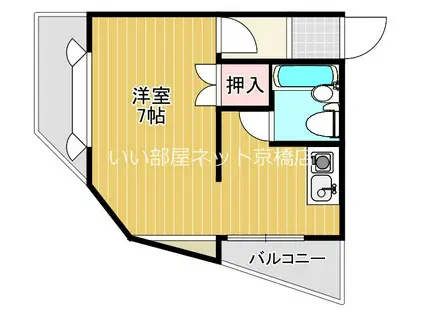 エムテックビル(1K/2階)の間取り写真