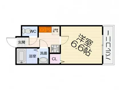 アイムパレス府中(1K/1階)の間取り写真