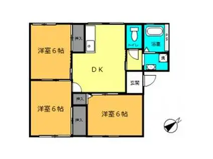 コート・アムール(3DK/2階)の間取り写真