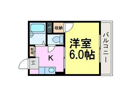 山路ハイツII(1K/2階)の間取り写真