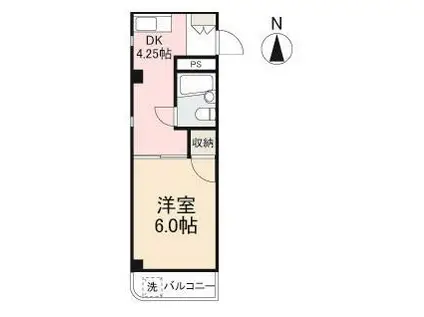 白川ハイツ(1DK/2階)の間取り写真