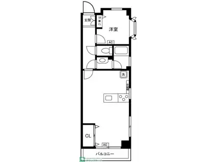 レジデンス初台(1LDK/4階)の間取り写真