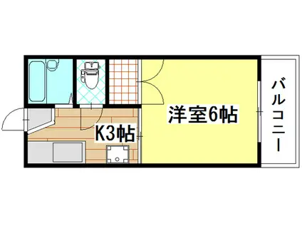 ボイス・U(1K/2階)の間取り写真
