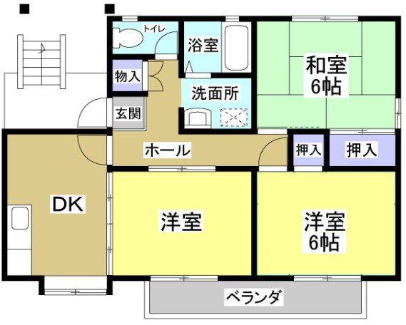 ソレアードIIDA II(3DK/1階)の間取り写真