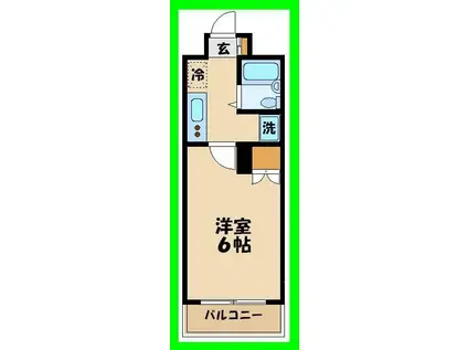 ルーブル千歳船橋(1K/6階)の間取り写真