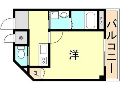 クレアドル須磨II(1K/2階)の間取り写真
