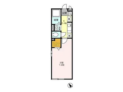 ベルドーラII-牟礼2丁目-(1K/1階)の間取り写真