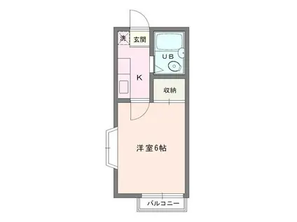 ヒルポート(1K/1階)の間取り写真