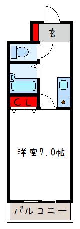 チェリーハイツ西山本(1K/3階)の間取り写真