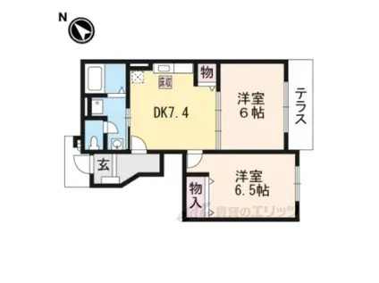 エクセラン(2DK/1階)の間取り写真