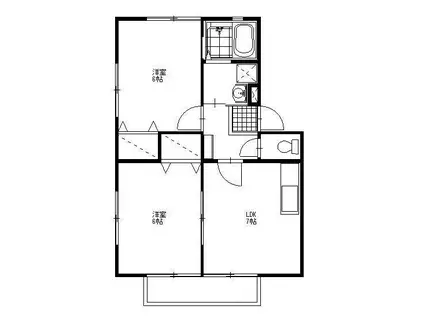サンガーデン・カネコF(2LDK/1階)の間取り写真