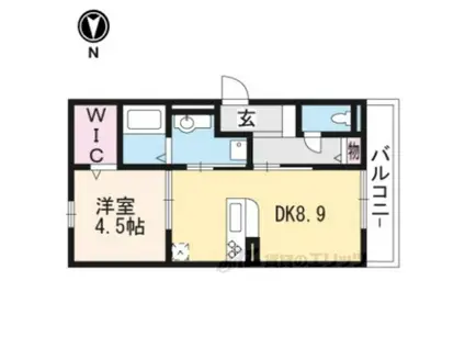 セジュール石田森南(1LDK/3階)の間取り写真