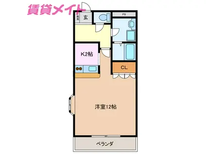 コンフォース(1K/1階)の間取り写真