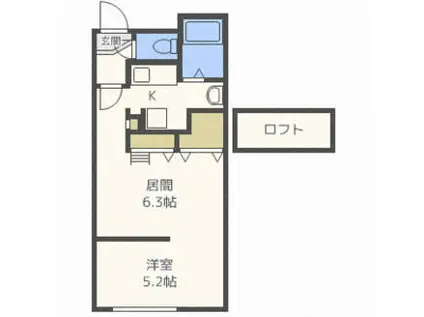 MODULOR中島公園2ND(1LDK/4階)の間取り写真