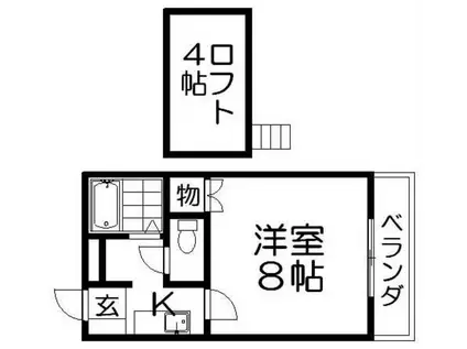 エステート明和(1K/2階)の間取り写真