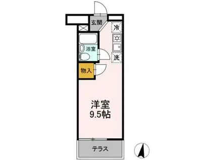 ヴィラ武蔵野(ワンルーム/1階)の間取り写真