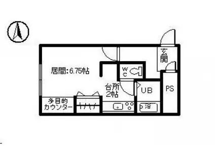 マンションOFF(ワンルーム/2階)の間取り写真
