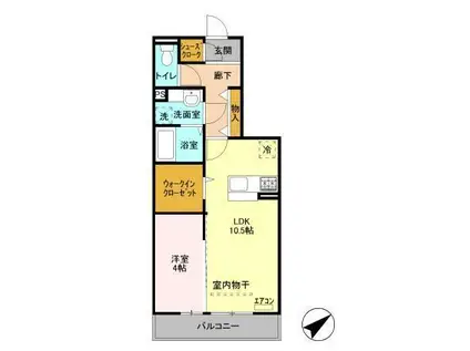 カサ・デ・トレス(1LDK/3階)の間取り写真