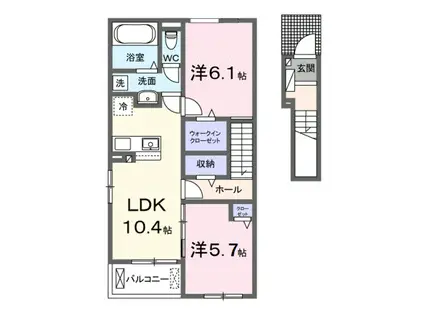 ステーション大美野(2LDK/2階)の間取り写真