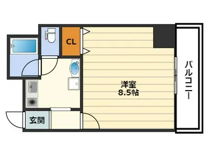 ASUNAROーSO(1K/8階)の間取り写真