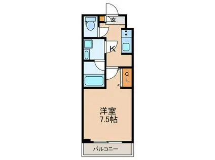 CREVISTA常盤台(1K/3階)の間取り写真