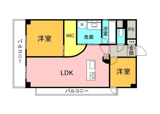 ヴィラブランシュ住田(2SLDK/5階)の間取り写真