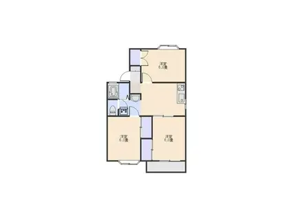 ラホンテコグレ(3DK/1階)の間取り写真